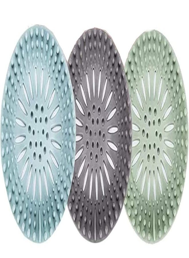 KASQUE Durable Silicone Kitchen Bathroom Sink Drain Strainer Sewer Sink Strainer, Garbage Filters, Hair Stopper, Shower Drain Filter, and Clean, Random Color (Pack of 3) - Image 1
